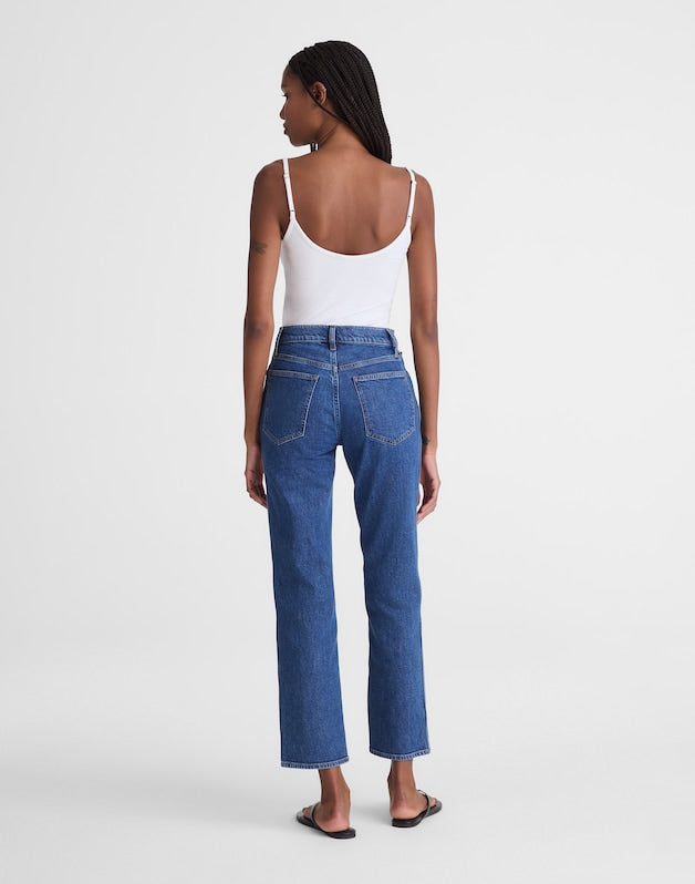 The Longline Straight Crop Jean MARINA BLUE