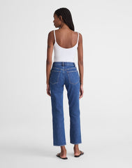The Tall Longline Straight Crop Jean MARINA BLUE