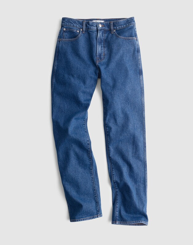 The Tall Longline Straight Crop Jean MARINA BLUE