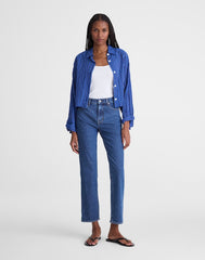 The Longline Straight Crop Jean MARINA BLUE