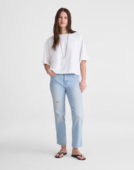 The Petite Longline Straight Crop Jean in Foster Wash FOSTER WASH