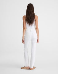 The Short Pencil Jean in Super Stretch Denim TILE WHITE