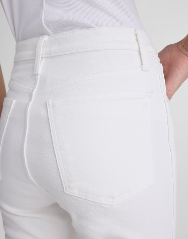 The Short Pencil Jean in Super Stretch Denim TILE WHITE