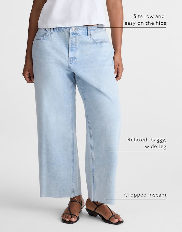 Curvy Low-Slung Baggy Crop Jeans in Foster Wash FOSTER WASH