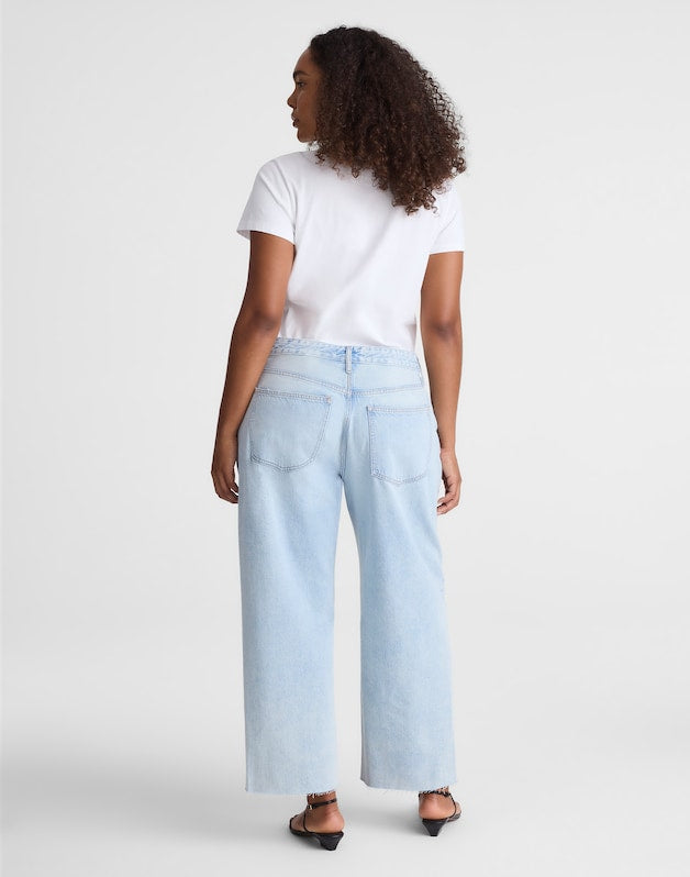 Tall Curvy Low-Slung Baggy Crop Jeans in Foster Wash FOSTER WASH
