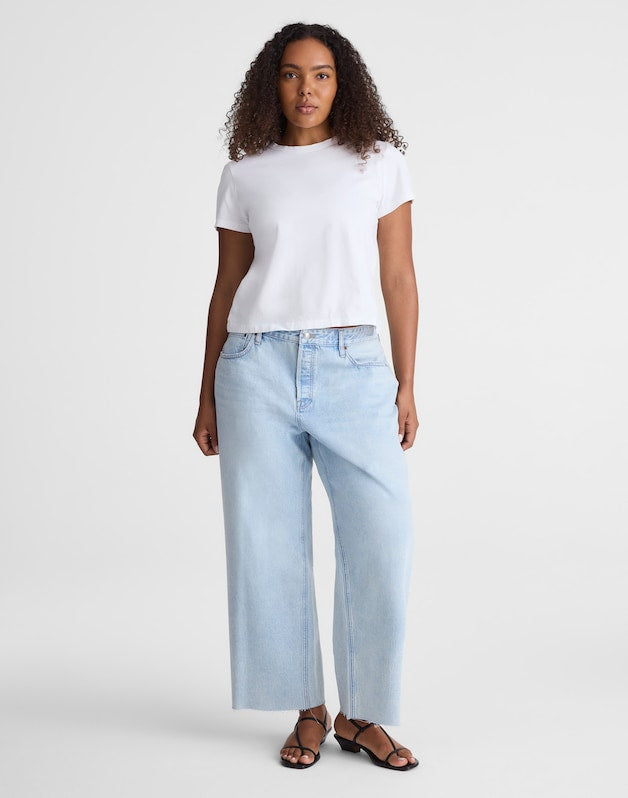 Short Curvy Low-Slung Baggy Crop Jeans in Foster Wash FOSTER WASH