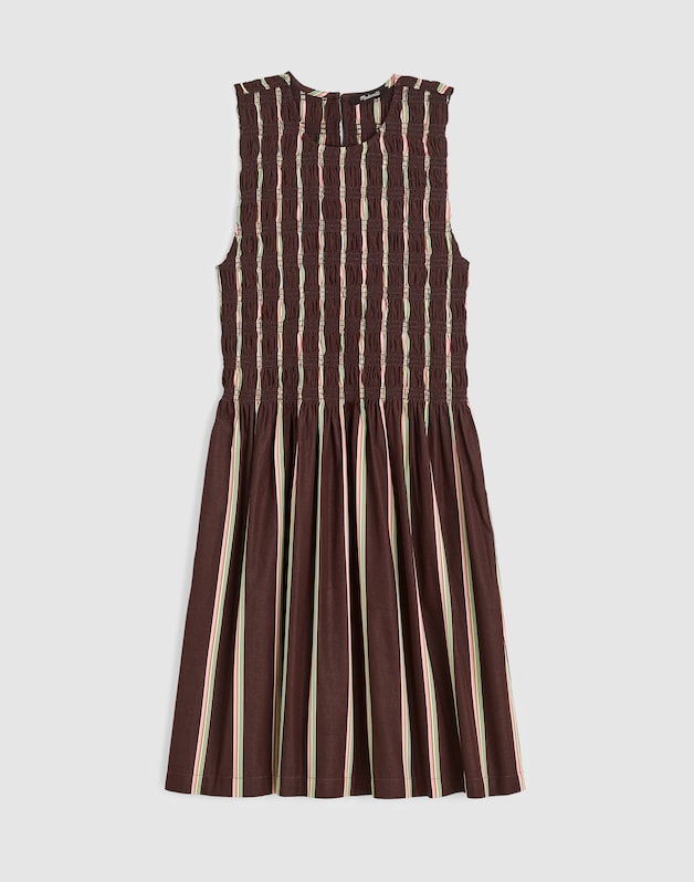 Madewell x Shopbop Melody Smocked Mini Dress BURNT COCOA