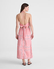 Madewell x Shopbop Smocked Halter Midi Dress CORAL BLOOM