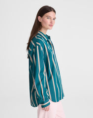 Madewell x Shopbop  Easy Shirt in Poplin DEEP LAGOON STRIPE