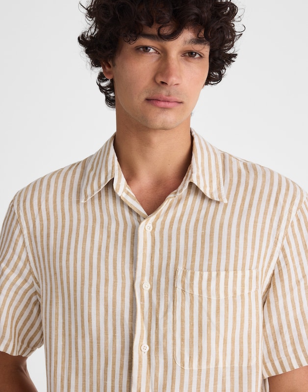 The Allday Short-Sleeve Shirt in Linen GOLDEN KHAKI