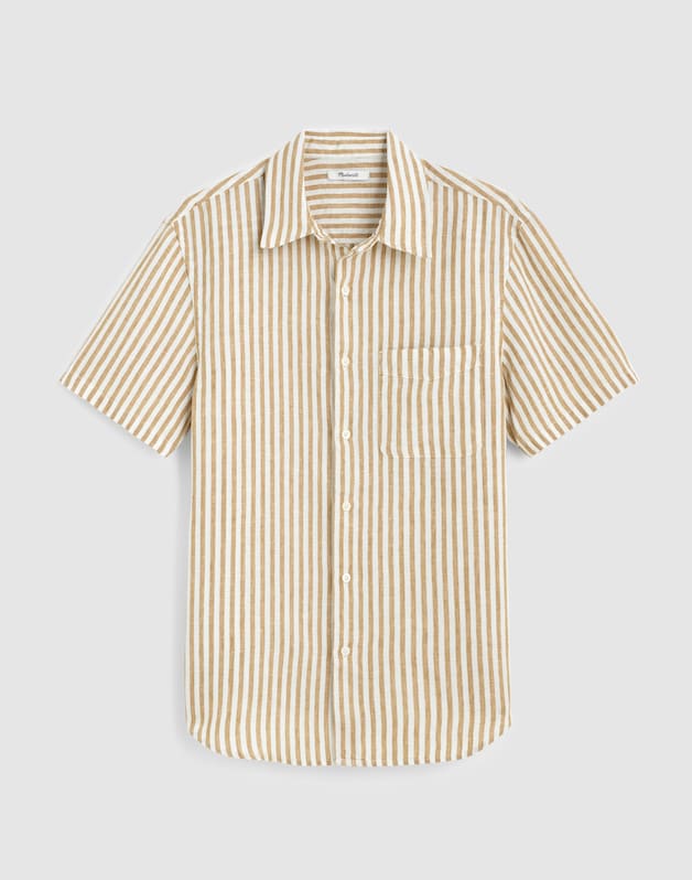 The Allday Short-Sleeve Shirt in Linen GOLDEN KHAKI