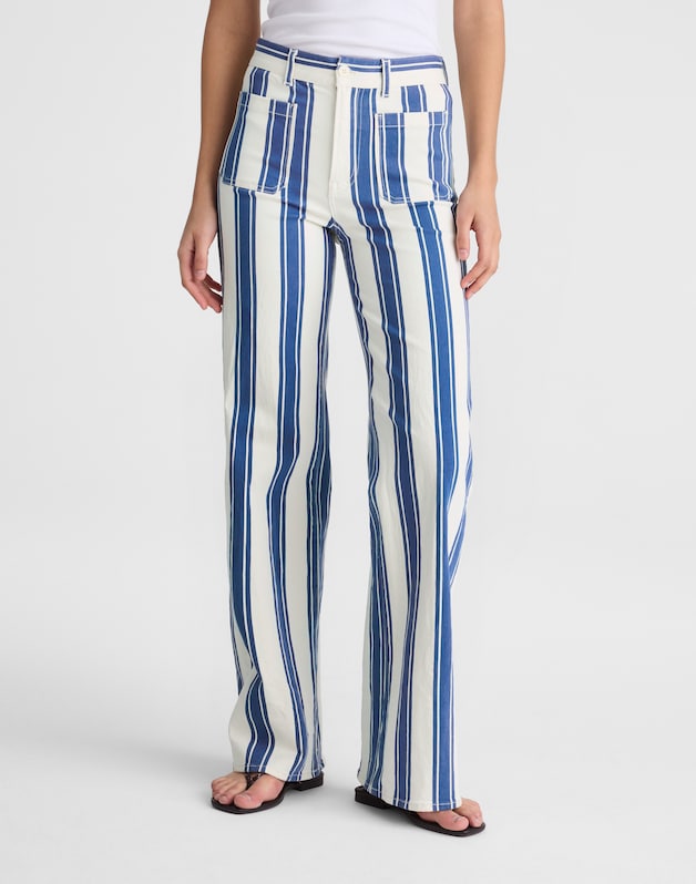 The Short Emmy Wide-Leg Pant WATERFALL STRIPE