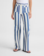 The Short Emmy Wide-Leg Pant WATERFALL STRIPE