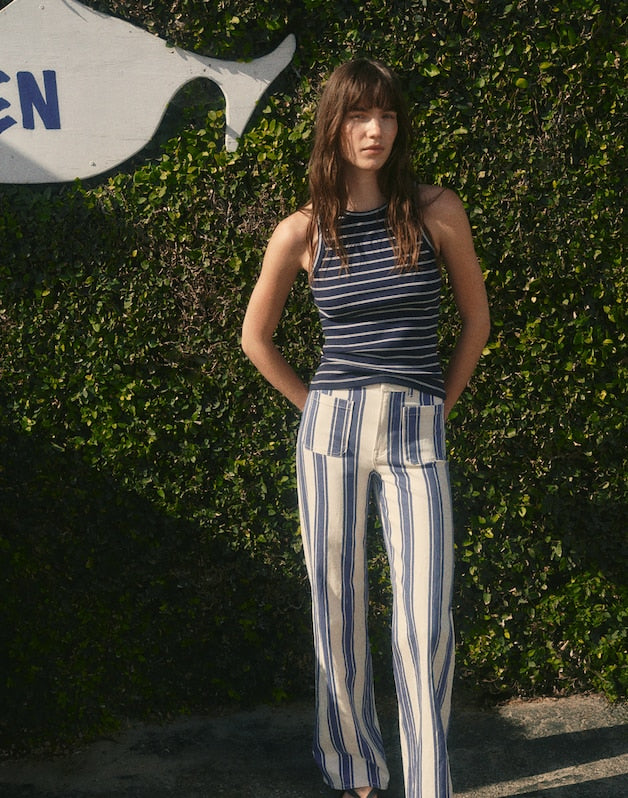 The Short Emmy Wide-Leg Pant WATERFALL STRIPE