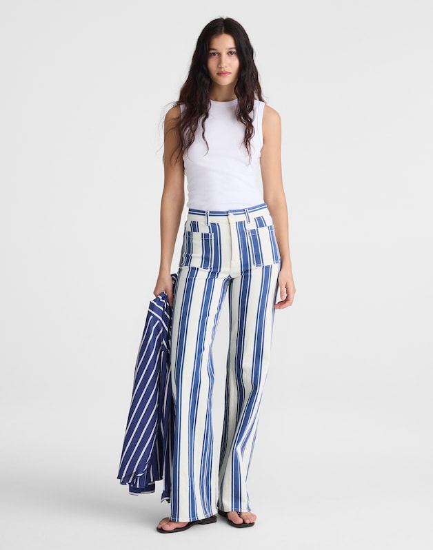 The Emmy Wide-Leg Pant WATERFALL STRIPE