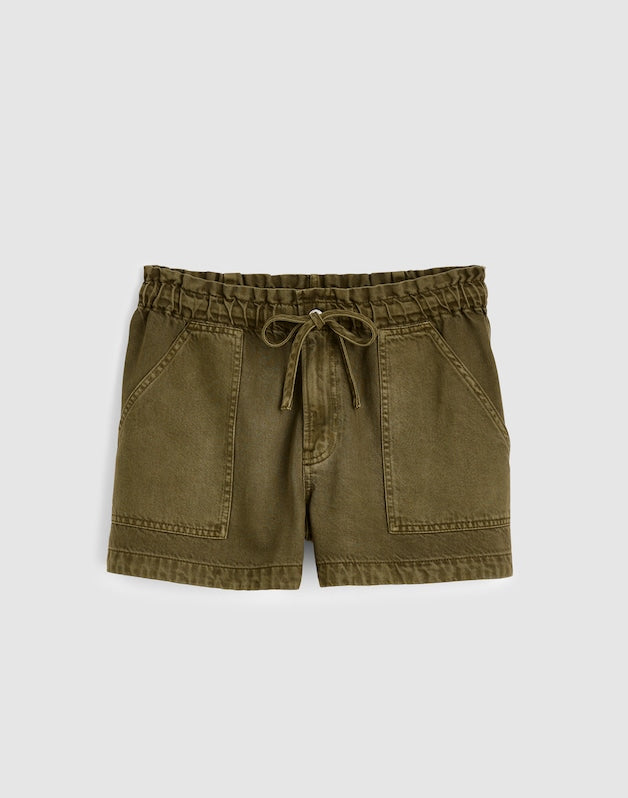 Pull-On Utility Shorts in Airy Denim FADED IVY