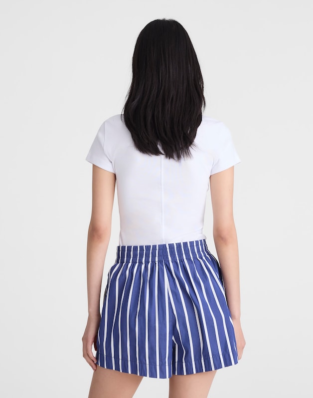 Pull-On Shorts in Poplin COOL NAVY