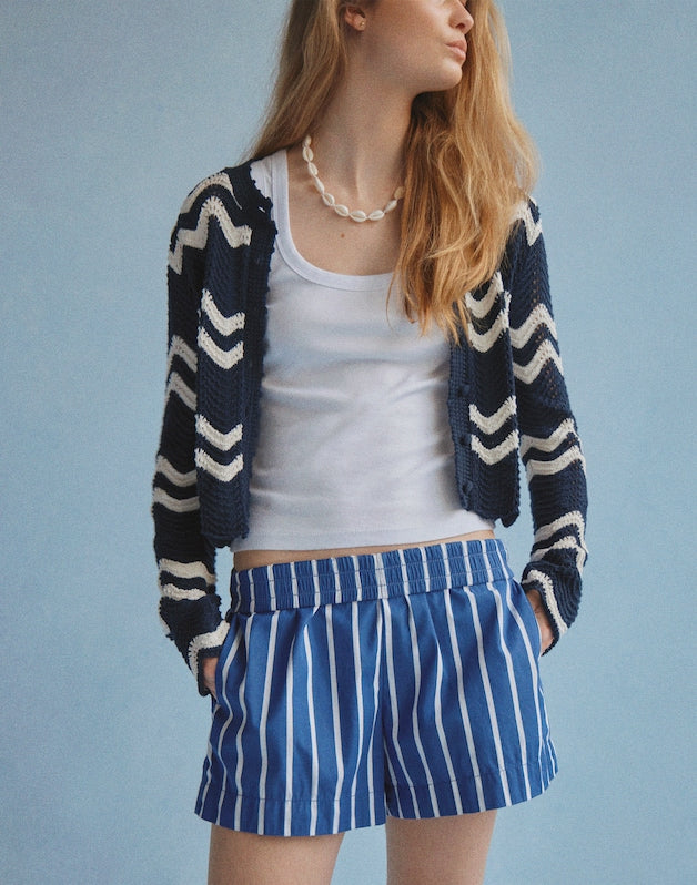 Pull-On Shorts in Poplin COOL NAVY