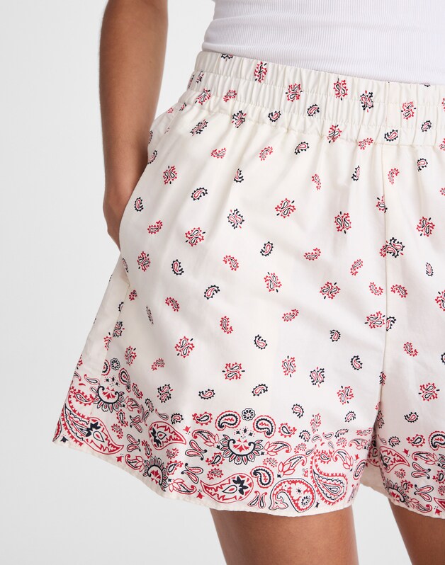 Pull-On Shorts in Poplin VINTAGE IVORY
