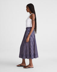Midi Circle Skirt in Poplin CLASSIC INDIGO