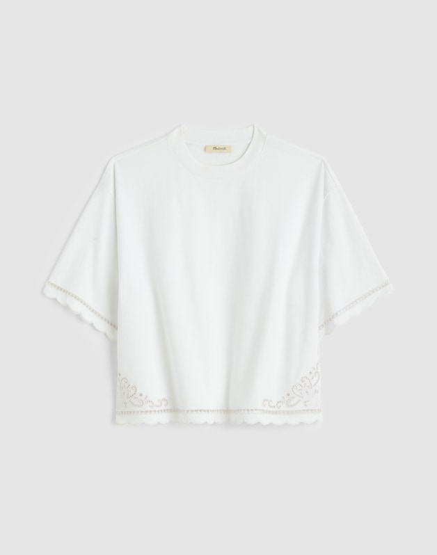 The Boxy Crop Tee in Allday Jersey WHITE