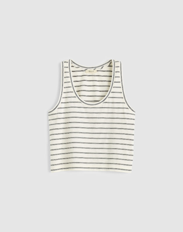 The Easy Crop Scoopneck Tank in Soft Slub LIGHTHOUSE