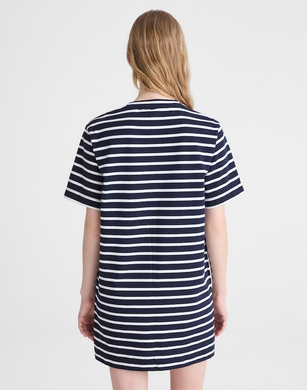 Crewneck Mini T-Shirt Dress NAVY
