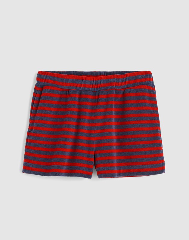 Pull-On Shorts in Terry RED NAVY
