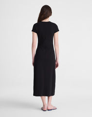 The '90s Crewneck Maxi T-Shirt Dress JET BLACK