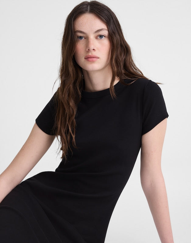 The '90s Crewneck Maxi T-Shirt Dress JET BLACK