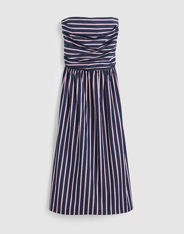 Strapless Ruched Midi Dress CLASSIC INDIGO