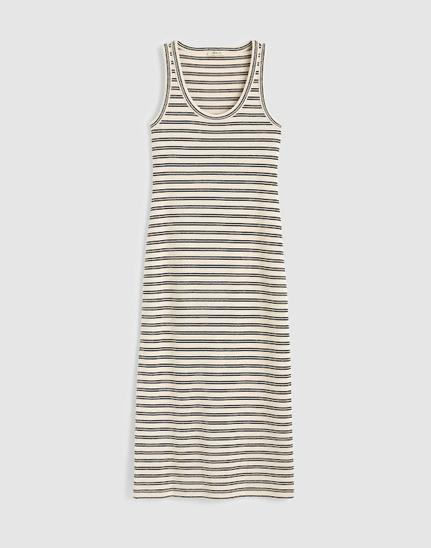 Scoopneck Tank Maxi Dress BLACK STRIPE JACQUARD