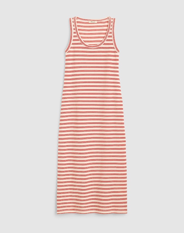 Scoopneck Tank Maxi Dress RED STRIPE JACQUARD