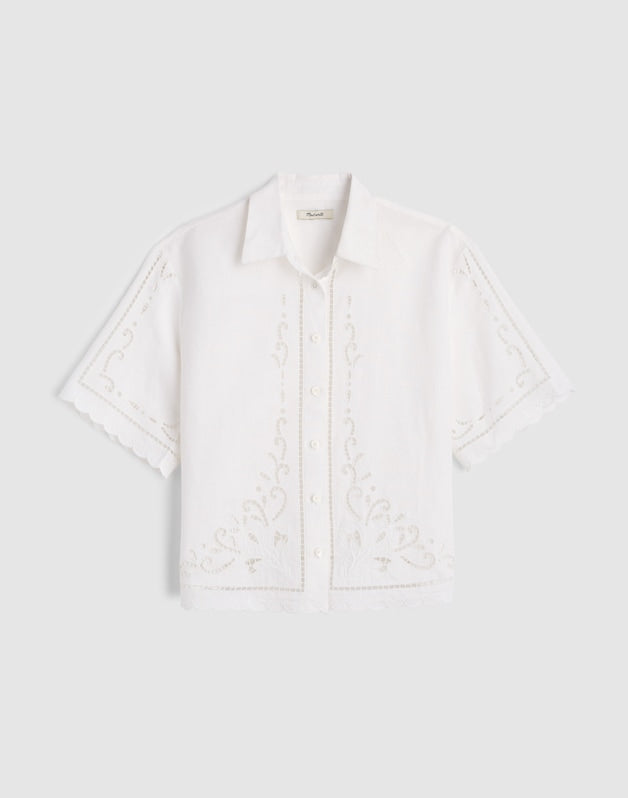 Eyelet Boxy Shirt WHITE