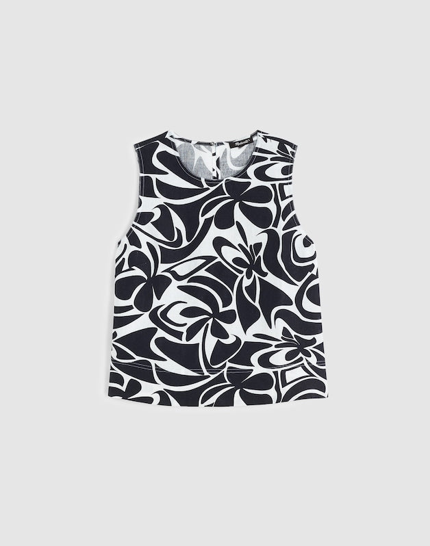 Shell Top in 100% Linen WHITE