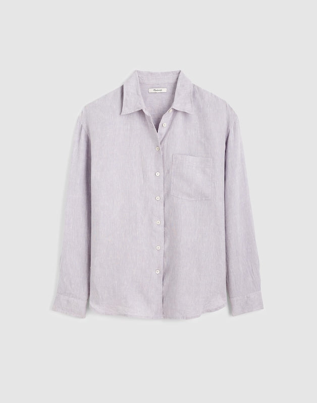 The Easy Shirt in 100% Linen LILAC CHAMBRAY