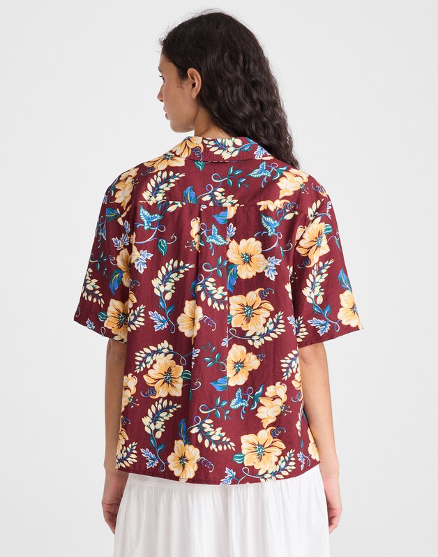 Relaxed Camp Shirt DUSTY MERLOT