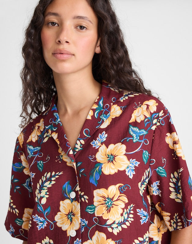 Relaxed Camp Shirt DUSTY MERLOT