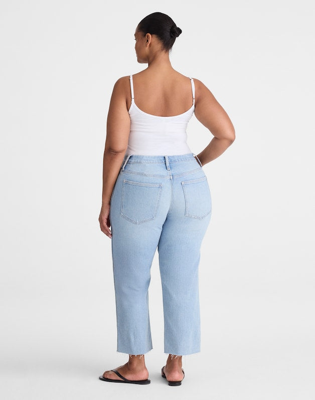 The Plus Longline Straight Crop Jean in Foster Wash FOSTER WASH