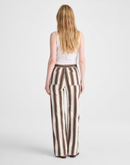 The Emmy Wide-Leg Pant DARK BROWN STRIPE