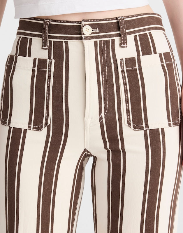 The Short Emmy Wide-Leg Pant DARK BROWN STRIPE