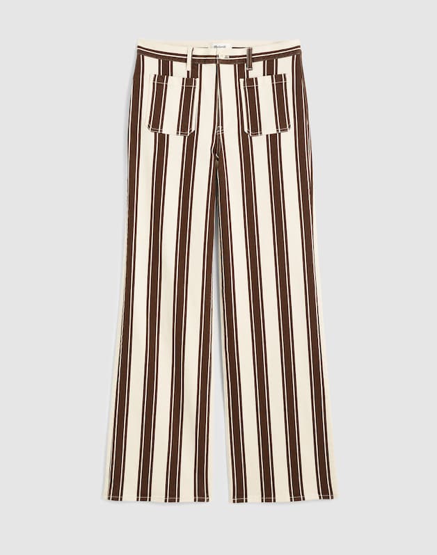 The Emmy Wide-Leg Pant DARK BROWN STRIPE