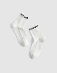 Ruffle-Trim Ankle Socks JET BLACK