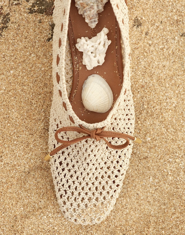 The Mylie Ballet Flat in Fishnet NATURAL