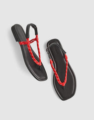 The Aliyah Thong Sandal in Paracord FESTIVAL RED