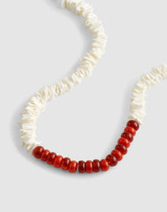 Semiprecious Puka Shell Beaded Choker Necklace ANTIQUE GOLD