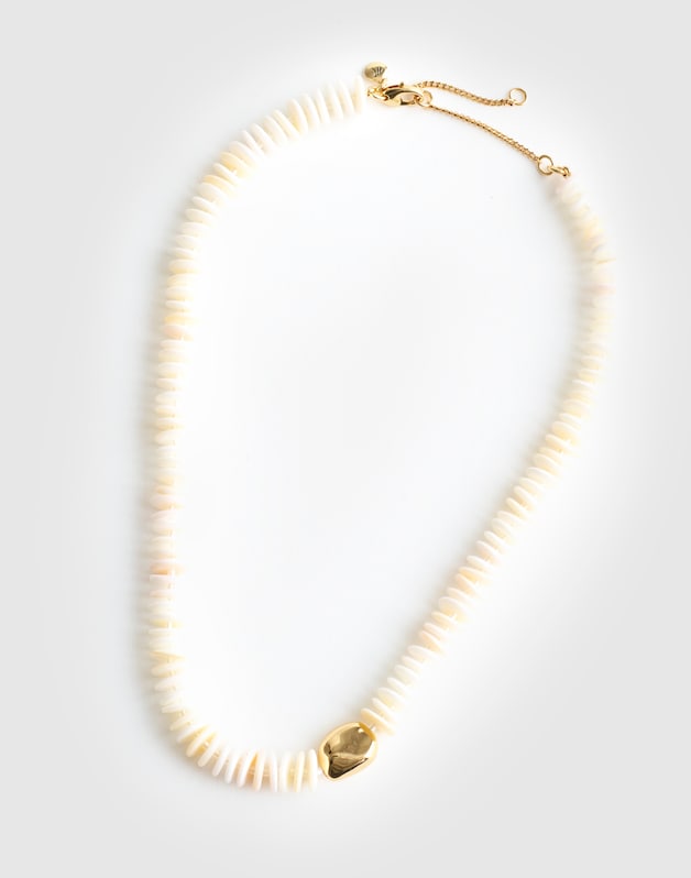 Sculptural Puka Shell Choker Necklace VINTAGE IVORY