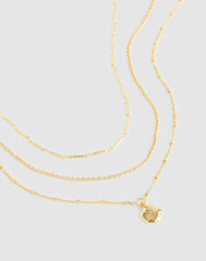 Three-Pack Sand Dollar Necklace Set ANTIQUE GOLD