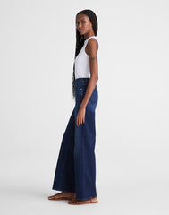 The Short Wide-Leg Jean in Super Stretch Denim DEEP OCEAN WASH