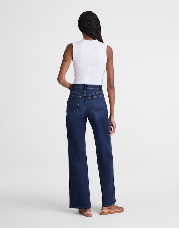 The Wide-Leg Jean in Super Stretch Denim DEEP OCEAN WASH